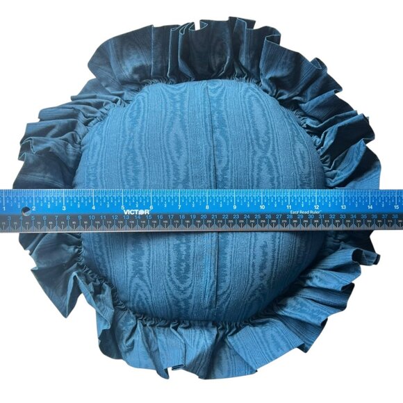 Whale-Themed Round Pillow With Ruffle & Crochet Trim - Picture 5 of 6